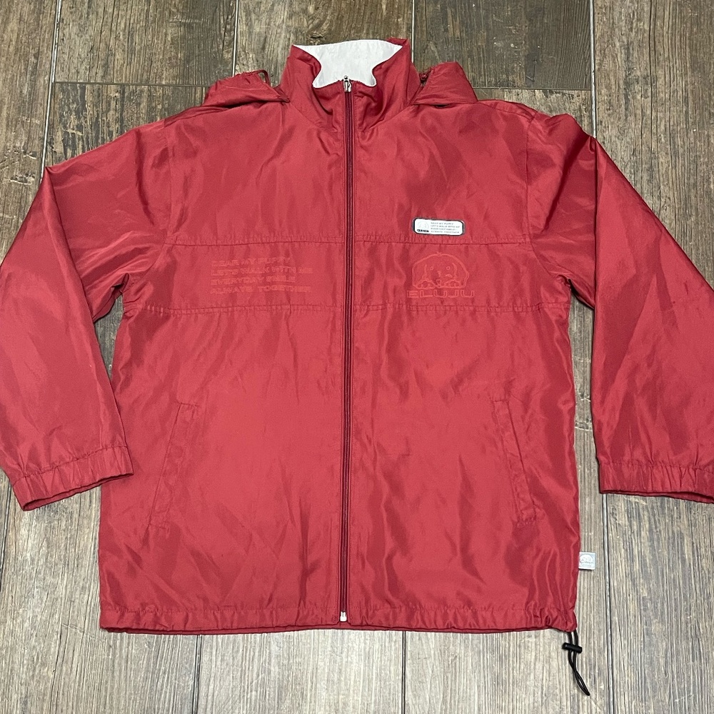 Eluju Red Windbreaker Size Large Utility Jacket